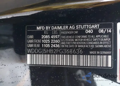 2015 Mercedes-Benz C 350 Sport из США, поврежденный, VIN WDDGJ5HB2FG368636